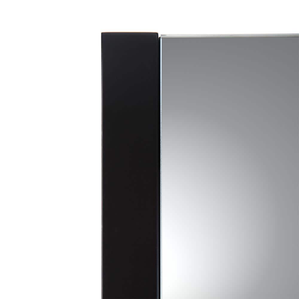 Espresso Wood Framed Square Bathroom Vanity Mirror