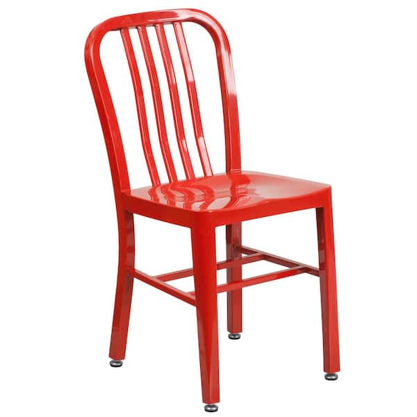Carnegy Avenue Metal Outdoor Dining Chair in Red