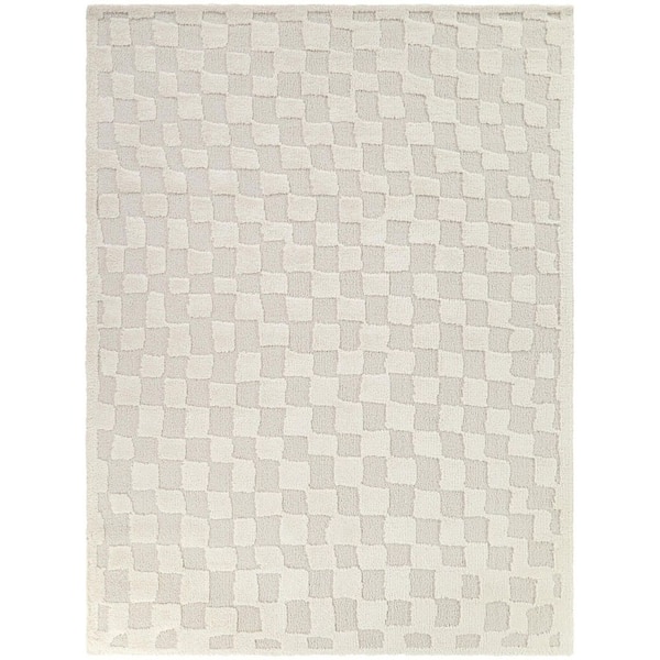 Bingham Cream 5 ft. 3 in. x 7 ft. Checkered Area Rug
