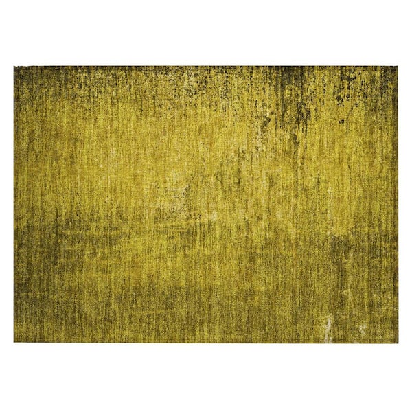 Gold 2 ft. x 3 ft. Woven Abstract Rectangle Indoor/Outdoor Area Rug