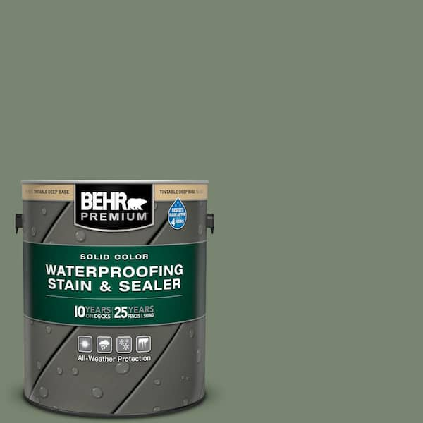 BEHR PREMIUM 1 gal. #SC-126 Woodland Green Solid Color Waterproofing  Exterior Wood Stain and Sealer 501301 - The Home Depot