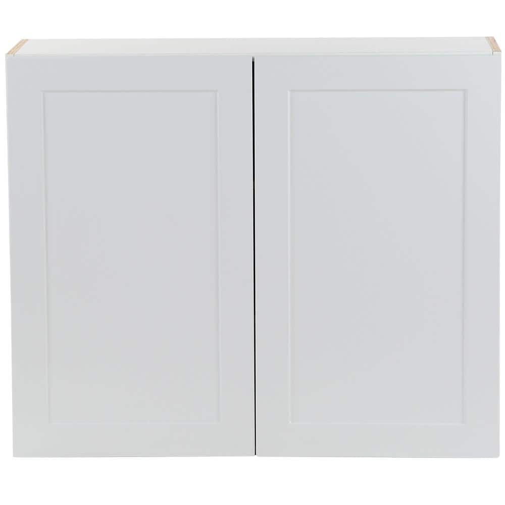 Hampton Bay Cambridge White Shaker Assembled All Plywood Wall Cabinet ...
