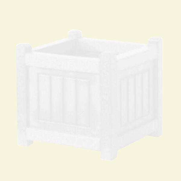 Eagle One Nantucket 12 in. x 12 in. White Recycled Plastic Commercial Grade Planter Box