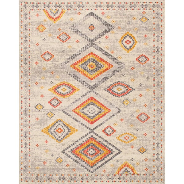 Pasargad Home Aldora Beige 8 ft. x 10 ft. Geometric Area Rug