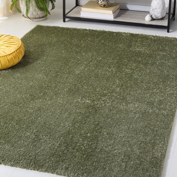 Tahoe Shag 4 ft. x 6 ft. Sage Modern Solid Area Rug