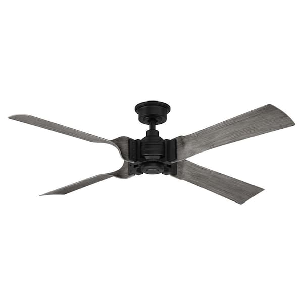 Hampton Bay Fortra 56 in. Matte Black Indoor Ceiling Fan with Remote Control