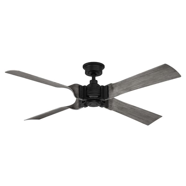 Hampton Bay Fortra 56 in. Matte Black Indoor Ceiling Fan with Remote
