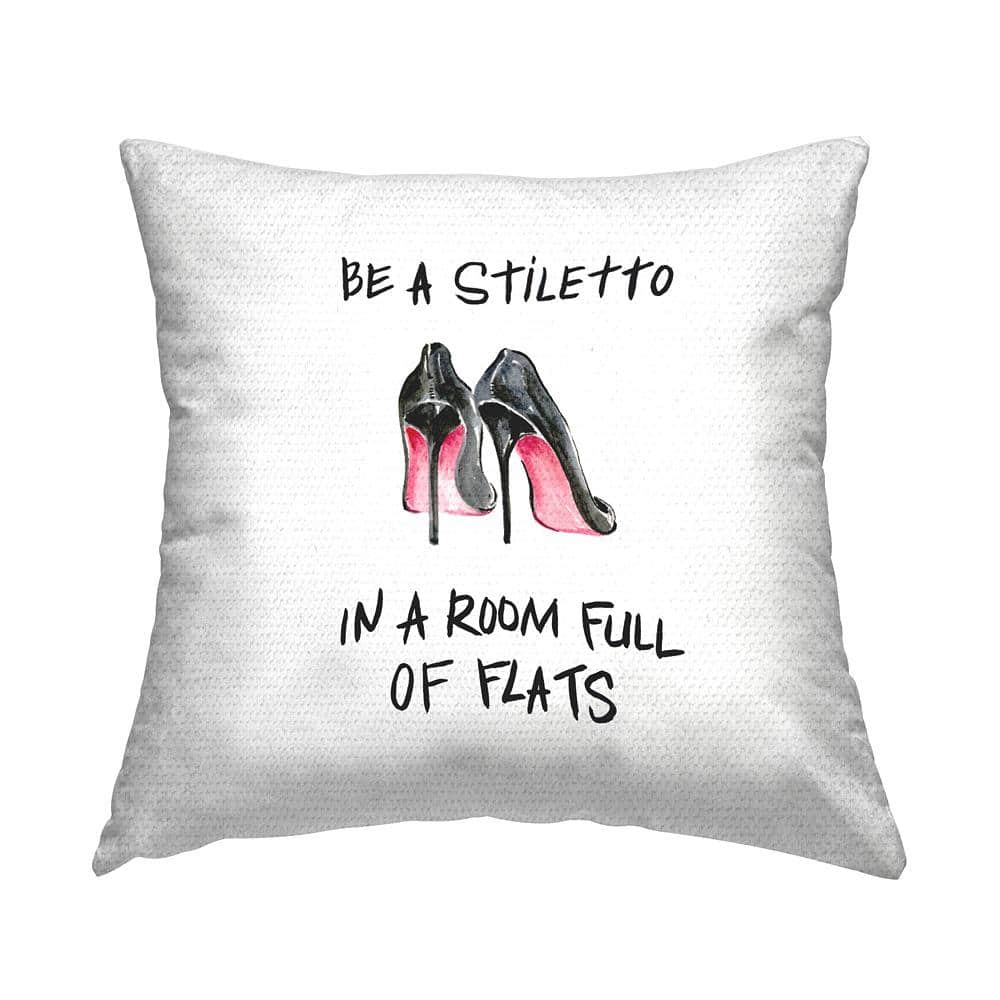 Be A Stiletto Motivational Fashion Heels Quote Black Square Outdoor Throw Pillow price history on PriceWatchPro