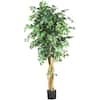 Nearly Natural 6 ft. Artificial Multi-Trunk Silk Ficus Tree 5216 - The Home  Depot