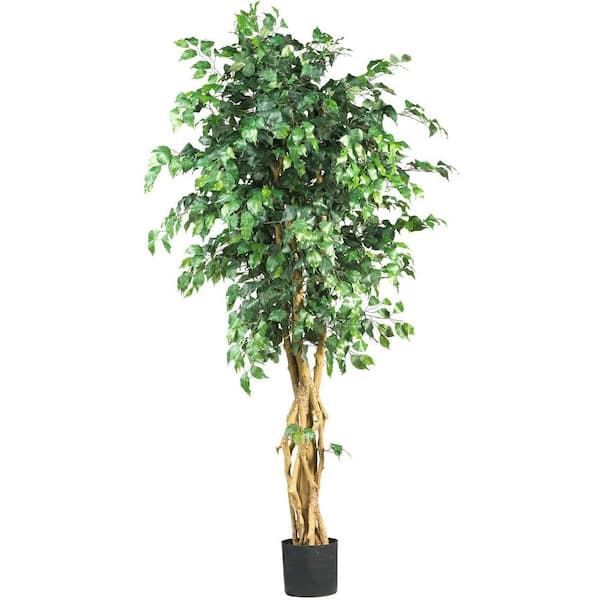 Nearly Natural 6 ft. Artificial Multi-Trunk Silk Ficus Tree
