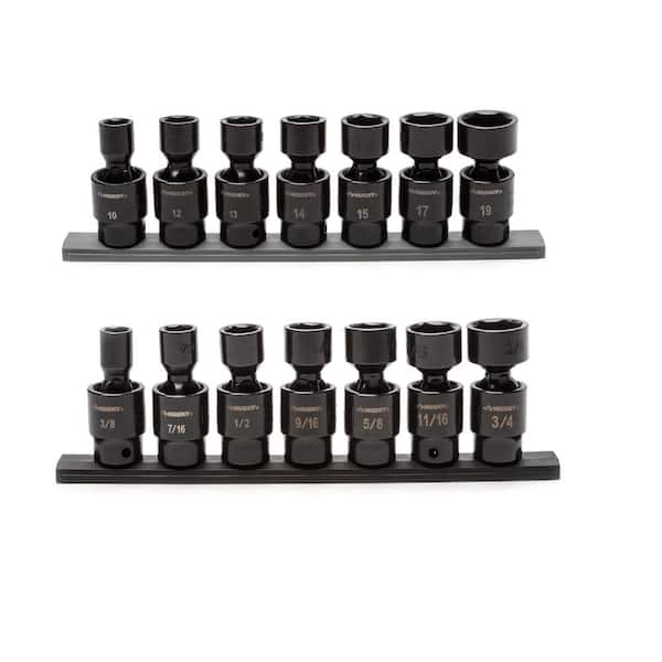 Husky 3/8 in. Drive SAE/Metric Pinless Universal 6Point Impact Socket