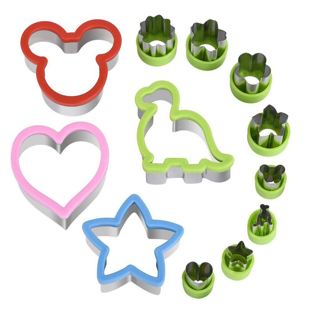 Stainless Steel Colorful Pancake Mold Set with Mickey Dinosaur Heart Star Shapes and Vegetable Fruit Cutters price history on PriceWatchPro