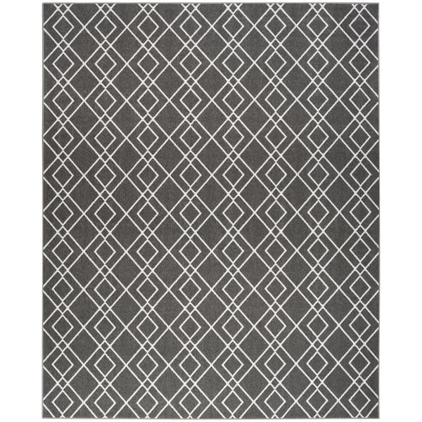 Nourison Modern Lines Charcoal 8 ft. x 10 ft. Geometric Contemporary Area Rug