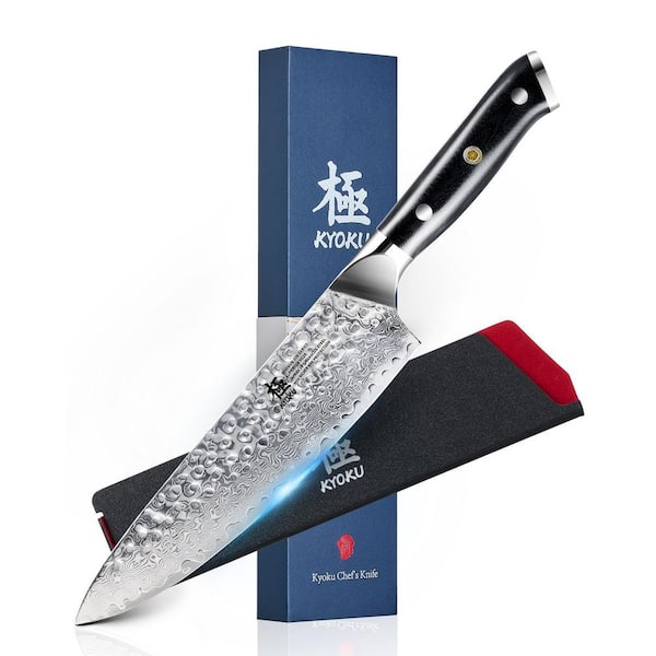 Shogun Gin Series 8 in. VG-10 Stainless Steel Full Tang Chef's Knife with Wood Handle