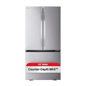 33 in. W. 21 cu.ft. SMART Counter Depth MAX French Door Refrigerator with Ice Maker in PrintProof Stainless Steel