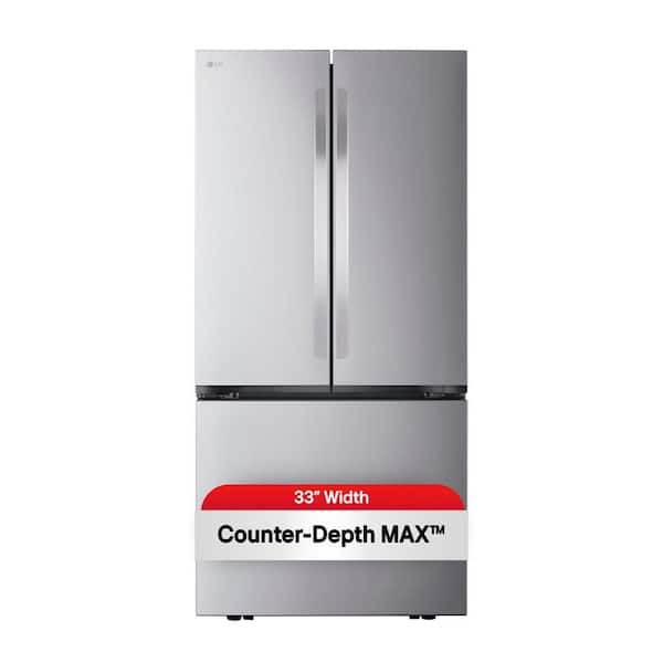 33 in. W. 21 cu.ft. SMART Counter Depth MAX French Door Refrigerator with Ice Maker in PrintProof Stainless Steel