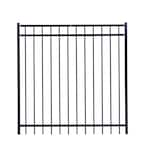 Versai Flat Top Design 5 ft. W x 5 ft. H Gloss Black Steel Fence Gate