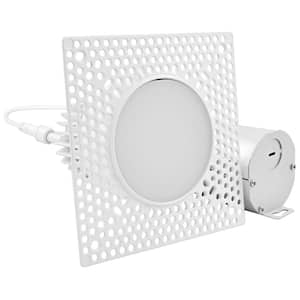 3 in. Can Less Remodel LED Tramless Recessed Light 5-Color Temperatures Dimmable Flood Light Damp and IC Rated