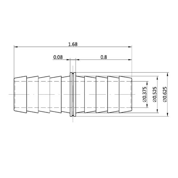1/2 in. Barb Brass Splicer Fitting