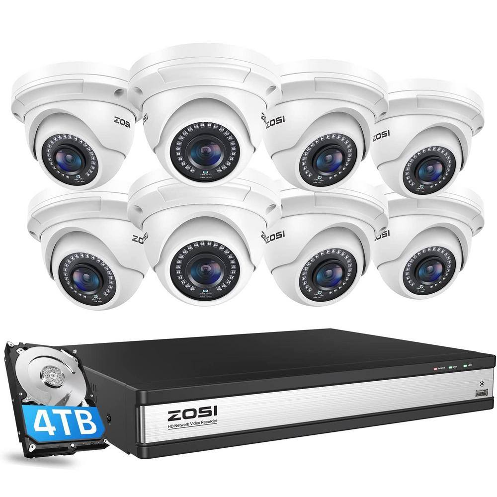 ZOSI 4K UHD 16-Channel POE NVR Security Camera System with 4TB HDD and ...