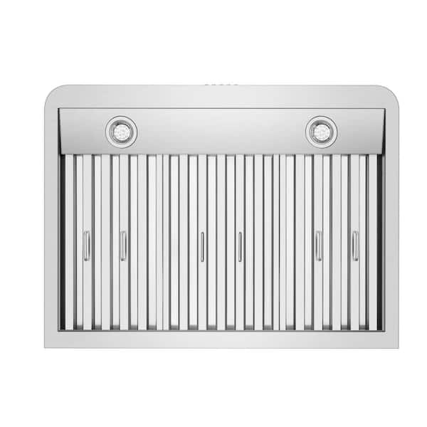 30 in. 500 CFM Ducted Under Cabinet Range Hood Shell with Permanent Filters and LED Lights in Stainless Steel
