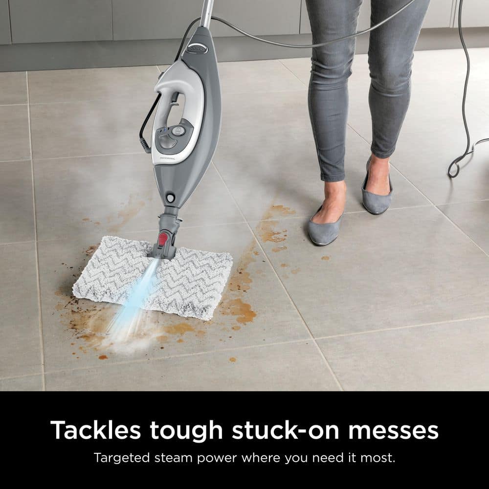 White Handheld 2-in-1 Steam Pocket Mop with Hardwood Steamer