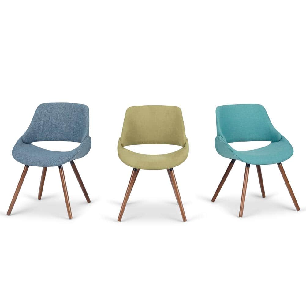 Simpli Home Malden Parsons Side Chair in Acid Green with Wood Base