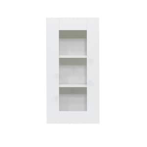 Anchester Assembled 12 in. x 30 in. x 12 in. Wall Mullion Door Cabinet with 1-Door 2-Shelves in White