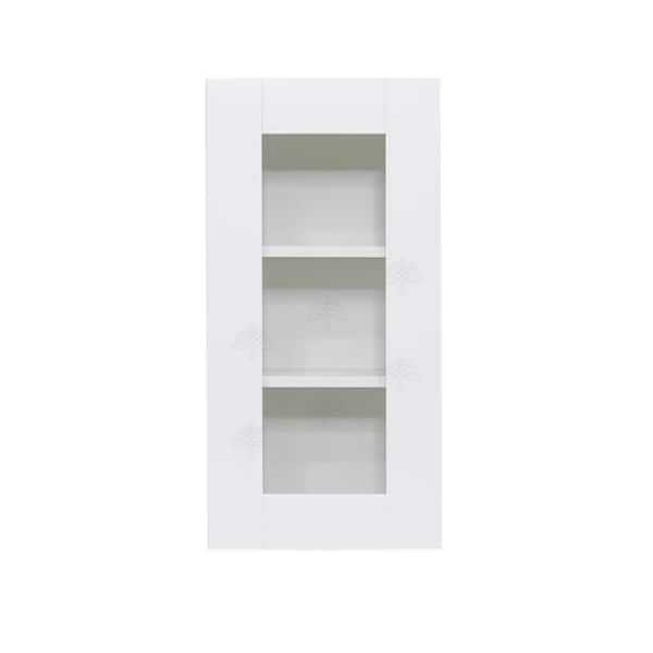 LIFEART CABINETRY Anchester Assembled 12 in. x 36 in. x 12 in. Wall Mullion Door Cabinet with 1-Door 2-Shelves in White