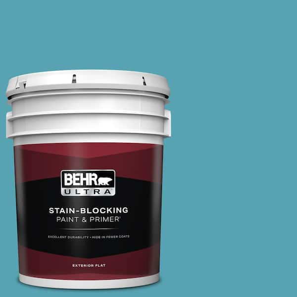 BEHR ULTRA 5 gal. #M470-5 Explorer Blue Flat Exterior Paint & Primer