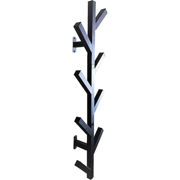 Cubilan 10.5 in. W x 5.25 in. D Black Decorative Wall Shelf, Coat Rack and Hat Rack