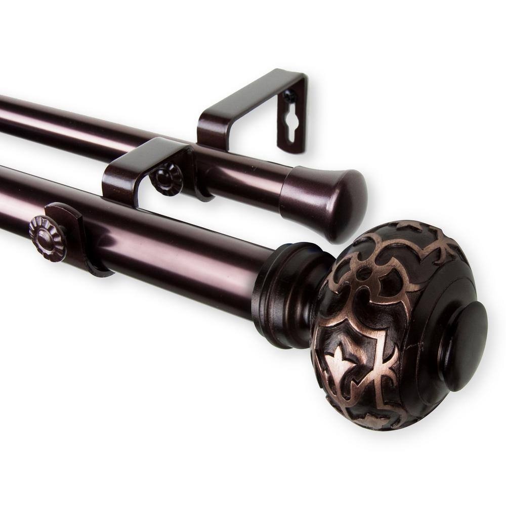 Maple 48 in. - 84 in. Adjustable 1 in. Dia Double Curtain Rod in Bronze price history on PriceWatchPro