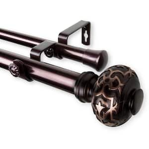Maple 48 in. - 84 in. Adjustable 1 in. Dia Double Curtain Rod in Bronze