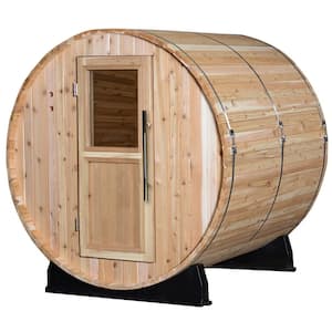 Pinnacle Cedar 4-Person Electric Barrel Sauna