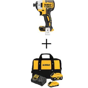 20-Volt Maximum XR Cordless Brushless 3-Speed 1/4 in. Impact Driver with 6.0 Ah and 4.0 Ah Batteries, Charger and Bag