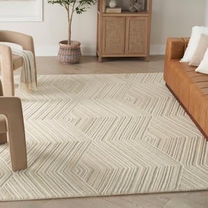 Graceful Ivory 9 ft. x 12 ft. Geometric Contemporary Area Rug