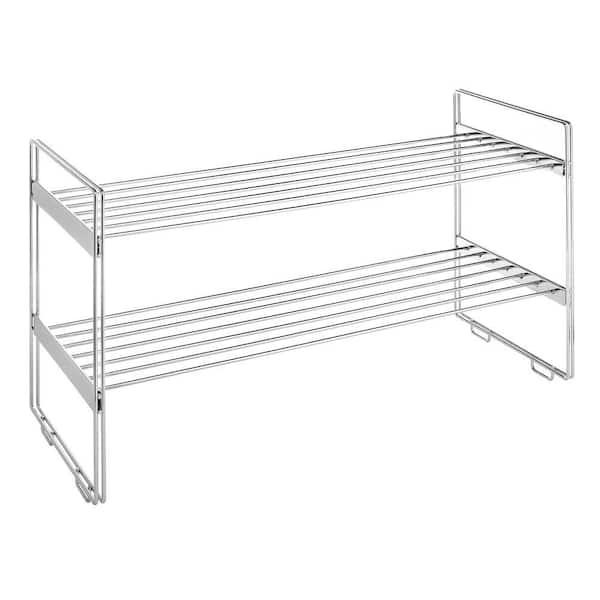 Whitmor 16.63 in. H 8-Pair Silver Metal Shoe Rack