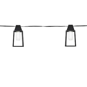 10-Light 12 ft. Black Outdoor Plug-In Integrated LED Edison String-Light