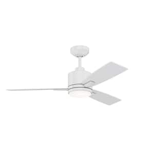 Nuvel 42 in. Indoor White Standard Ceiling Fan with True White Integrated LED with Remote Included