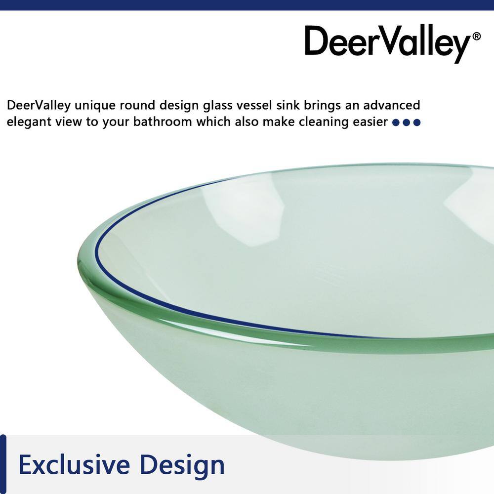 Frosted Glass Circular Above-Counter Vessel Sink