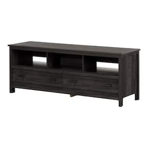 Exhibit 59 in. Gray Oak Particle Board TV Stand 60 in.