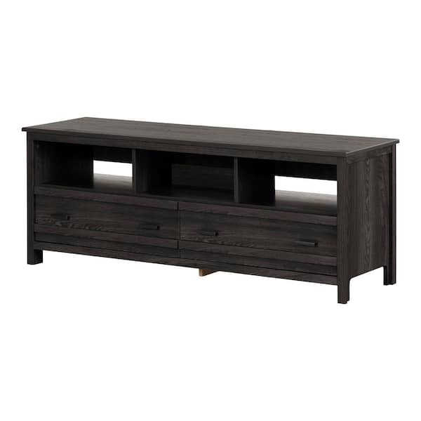 South Shore Exhibit 59 in. Gray Oak Particle Board TV Stand 60 in.