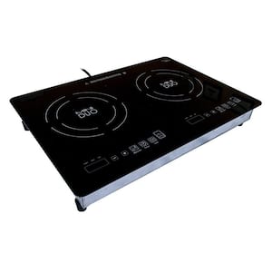 True Induction MD-2B 20 in. Mini Duo Dual Element Black Induction Glass-Ceramic Cooktop 1800W 858UL Certified