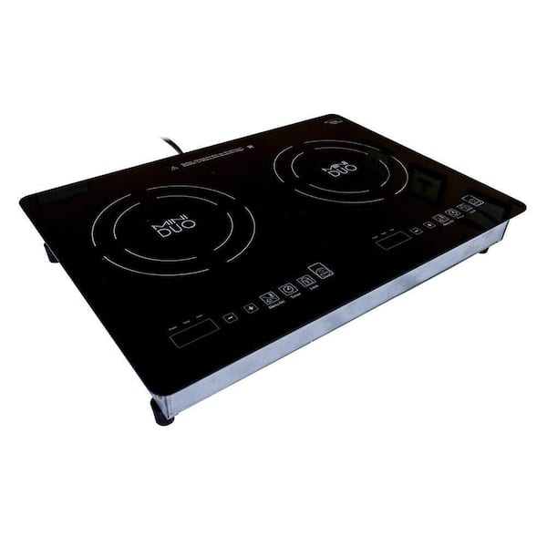 True Induction Mini Duo 20.5 in. Glass Induction Cooktop in Black with 2 Induction Elements