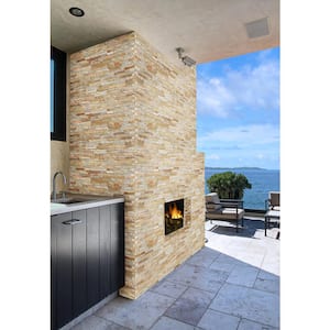 Sparkling Autumn Ledger Corner 6 in. x 6 in. Natural Quartzite Wall Tile (2 sq. ft. / case)