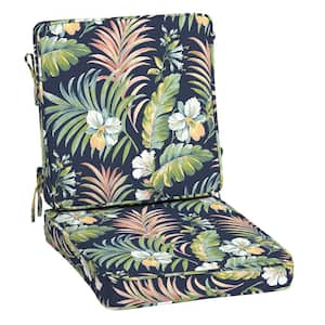 ProFoam 20 in. x 20 in. Simone Blue Tropical Outdoor High Back Dining Chair Cushion