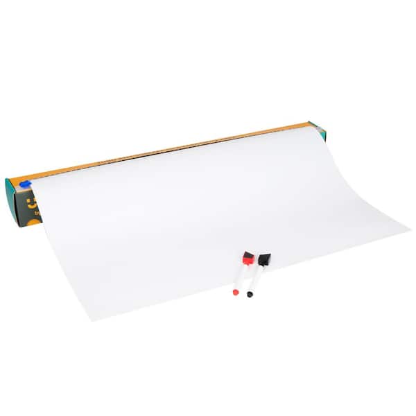 Mind Reader 24 in. x 10 ft. White Adhesive Whiteboard Paper Write