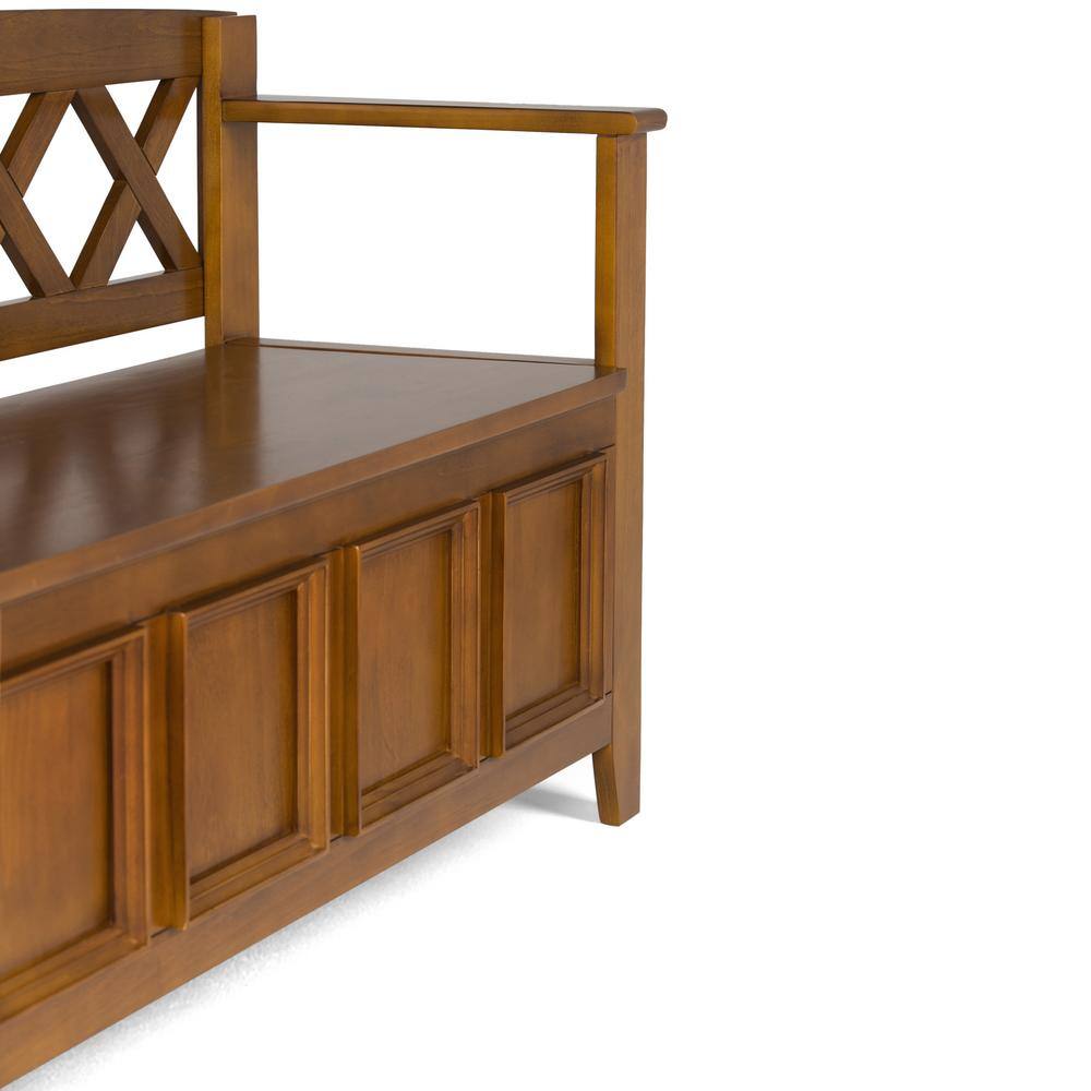 Avalon Pine 48" Wide Entryway Storage Bench with Backrest