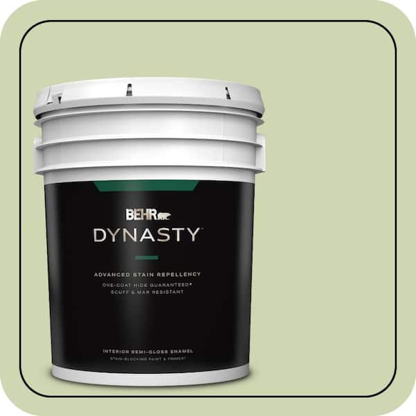 BEHR DYNASTY 5 gal. #M360-3 Avocado Whip Semi-Gloss Enamel Interior Stain-Blocking Paint & Primer