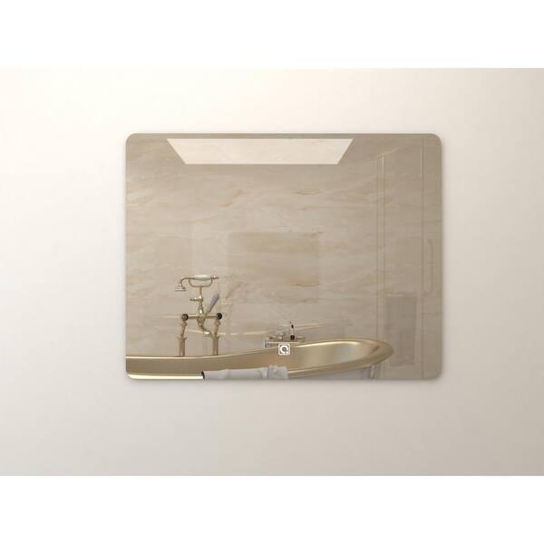 Whatseaso 36 in. W x 28 in. H Large Rectangular Frameless Anti-Fog LED Lighted Wall Mount Bathroom Vanity Mirror in Silver